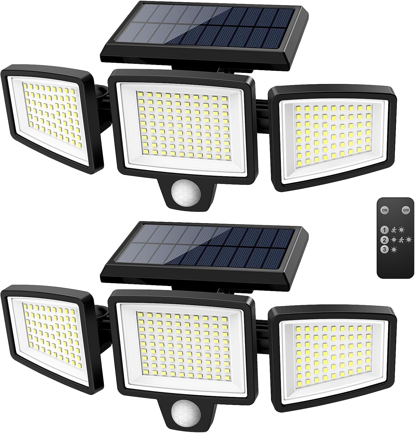 Tuffenough 2500 Lumen Solar Security Lights, 210 LED, Motion Sensor, with Remote