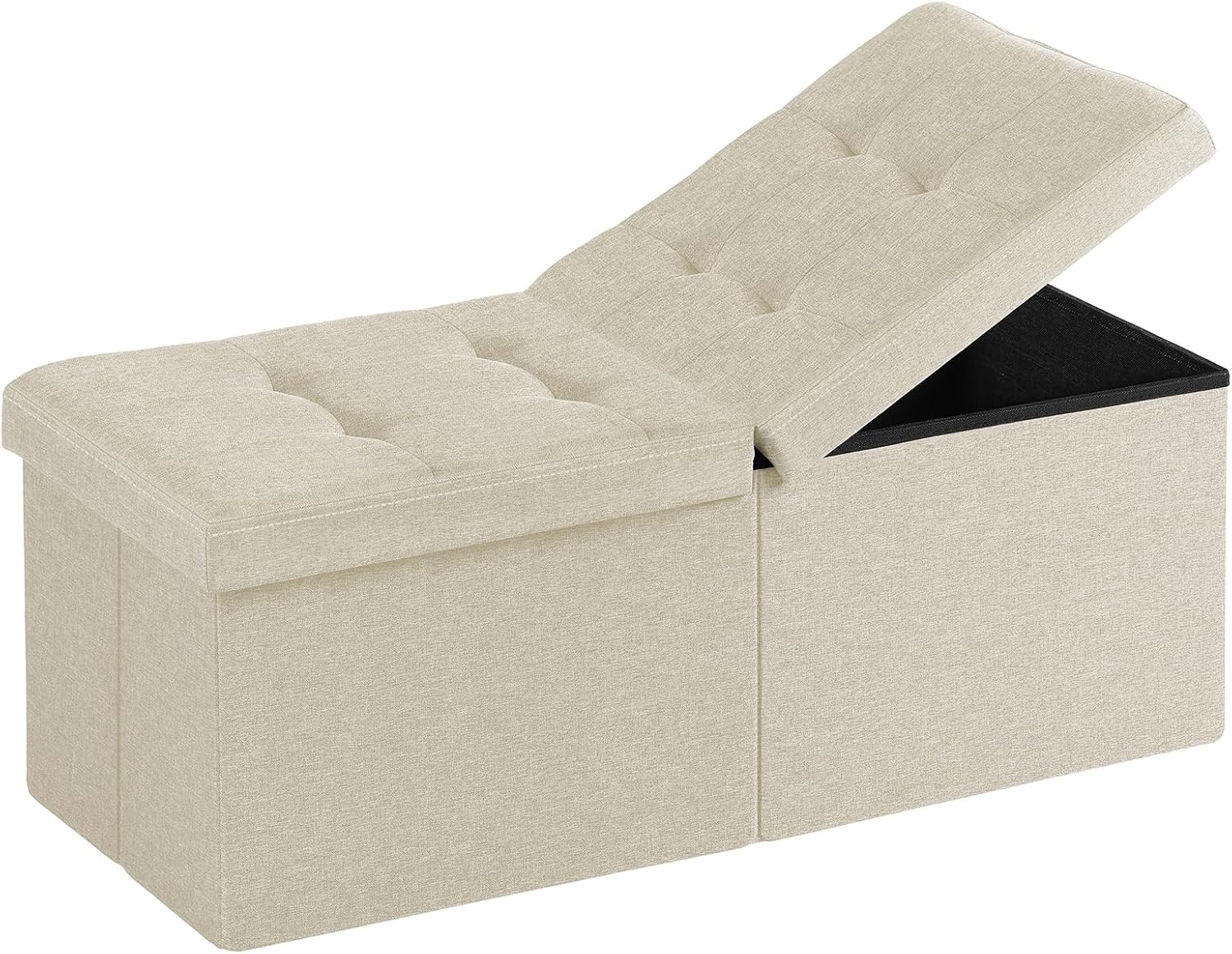 35 Inch Folding Storage Ottoman Bench with Footrest