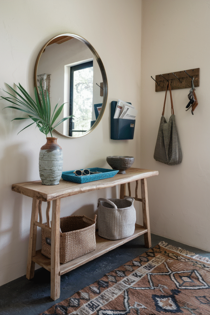 Thoughtfully chosen accessories finishing a small flat entrance