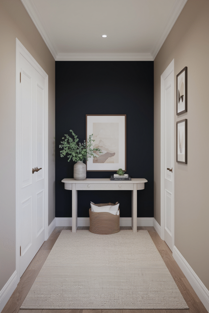 Light color palette helping a small entrance feel more spacious