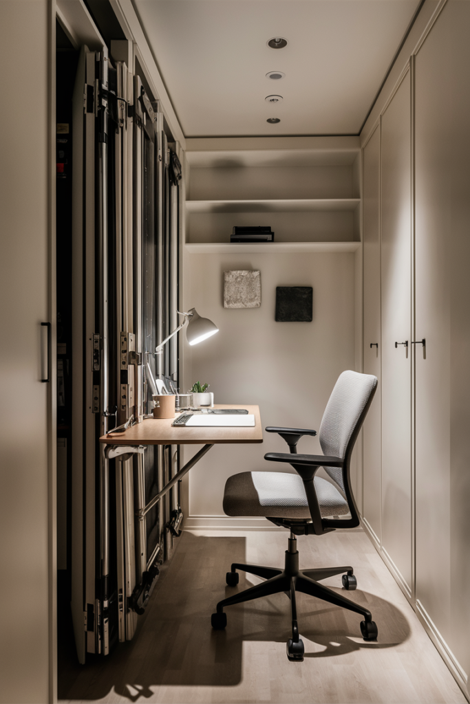 Foldable desk offering flexibility in a small workspace