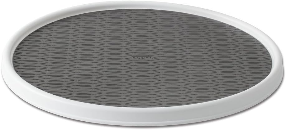 Copco 18 Inch Non-Slip Lazy Susan Turntable Organizer, White and Gray
