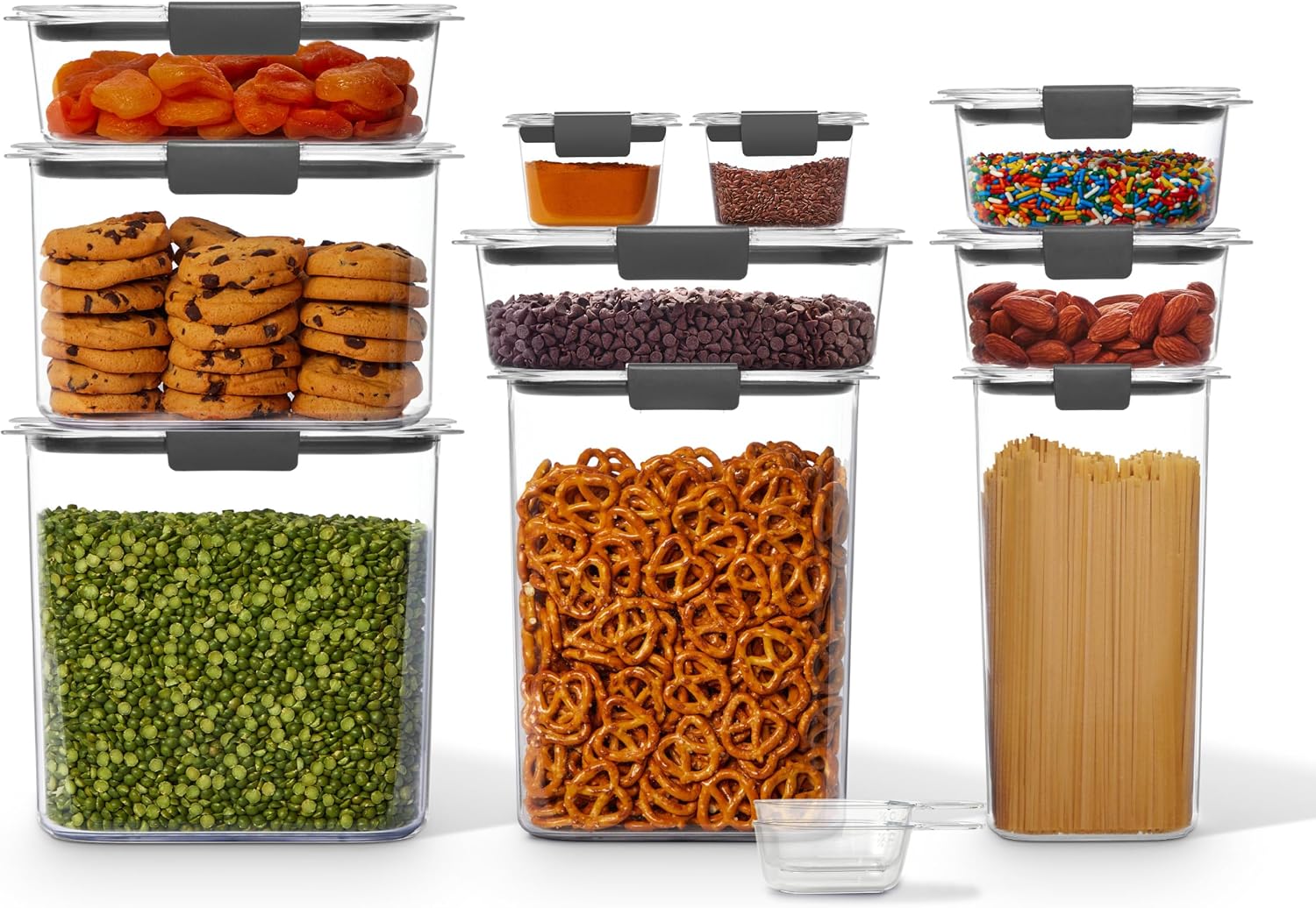 Rubbermaid Brilliance 10 Piece Airtight Pantry Food Storage Container Set, Clear