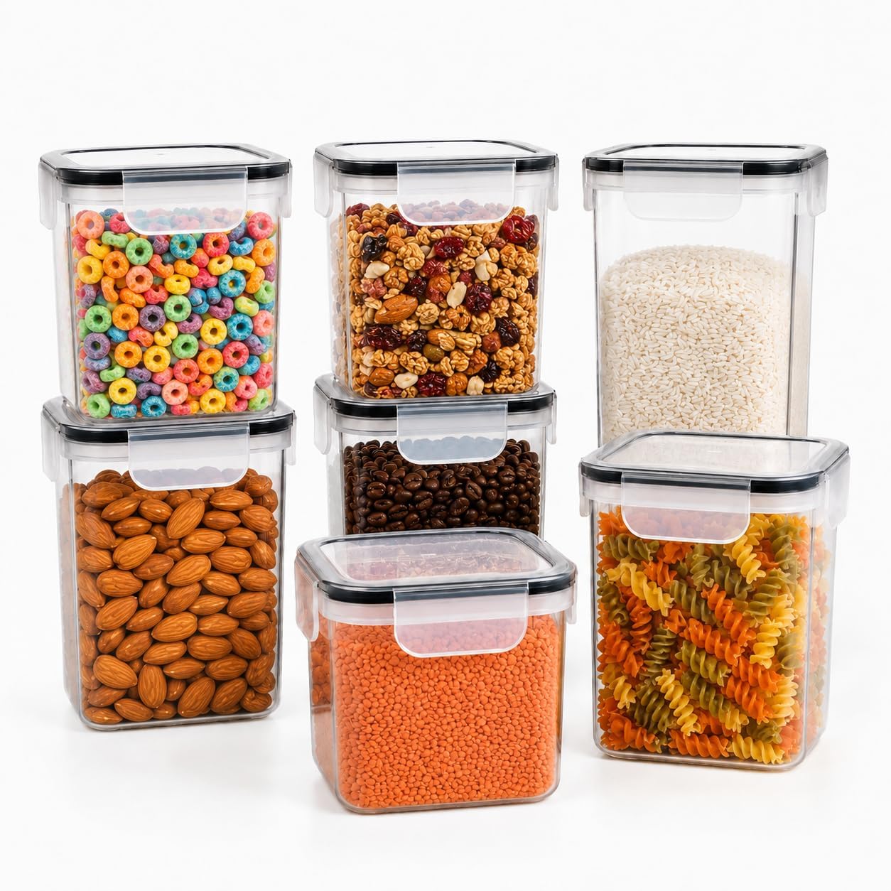 7 Piece Clear Airtight Food Storage Containers with Lids