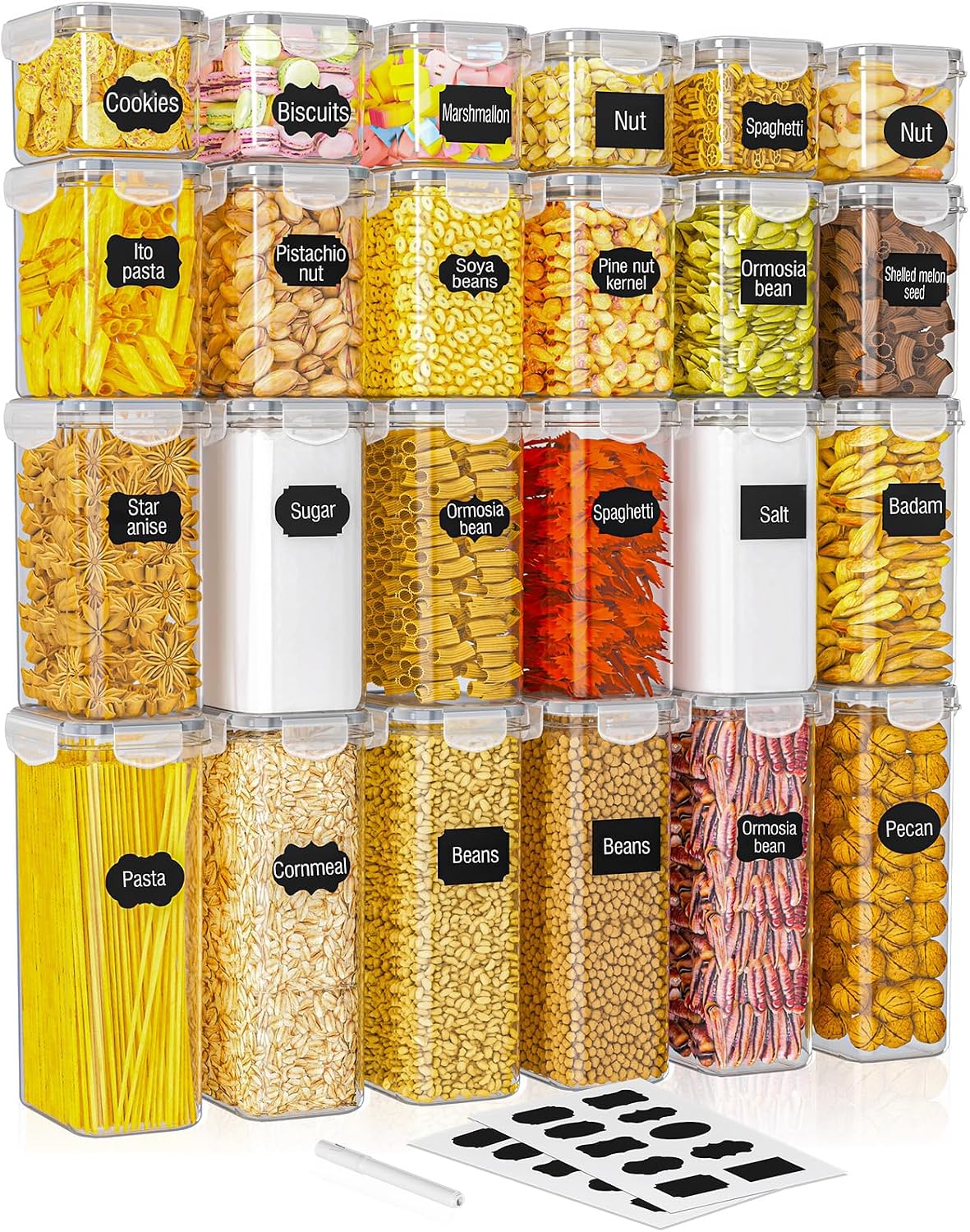 PurKeep 24 Pack Airtight Food Storage Containers with Lids