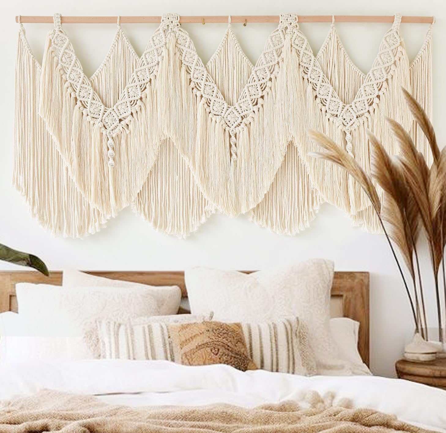 Macrame Wall Hanging Wedding Hanger Tassel Knotting Boho Decor 47