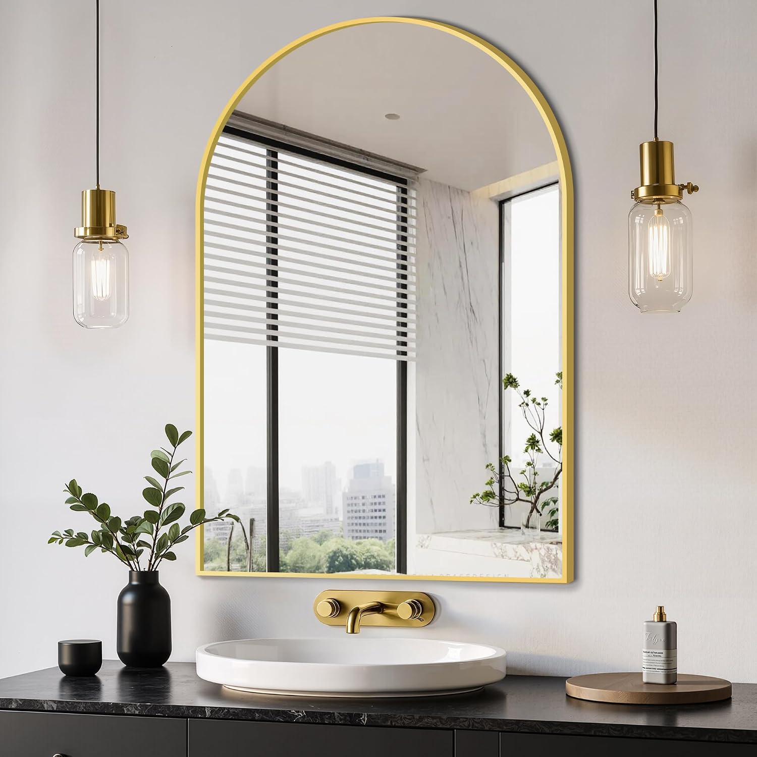Delma Arched Bathroom Mirror, 24