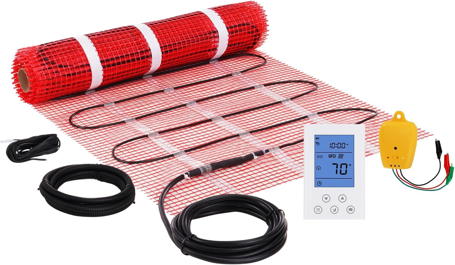 VEVOR Electric Radiant In-Floor Heating Mat, 20 Sq Ft, with Digital Thermostat