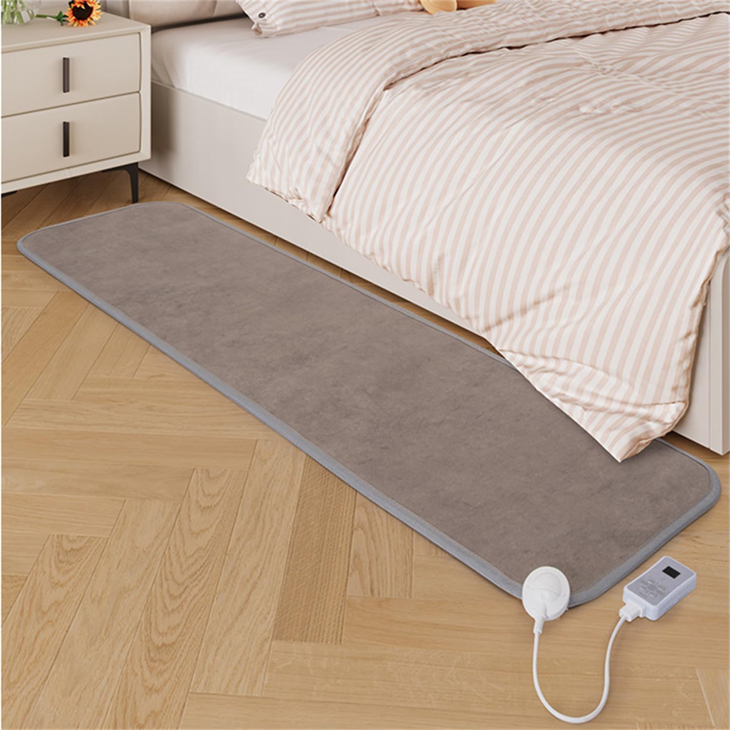 Infrared Radiant Electric Heated Floor Mat with 60 Heat Settings