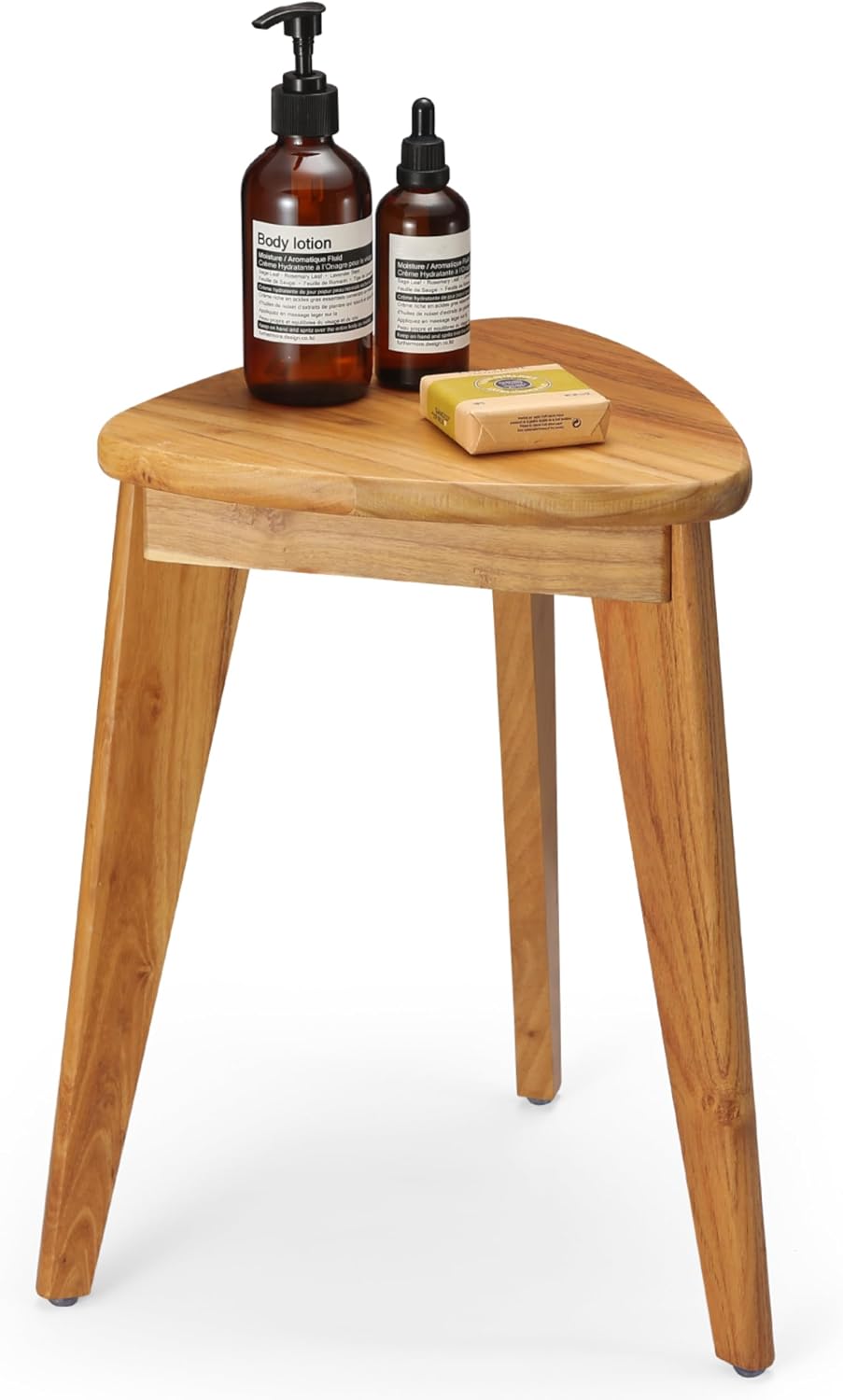 17 Inch Waterproof Teak Shower Stool and Foot Rest
