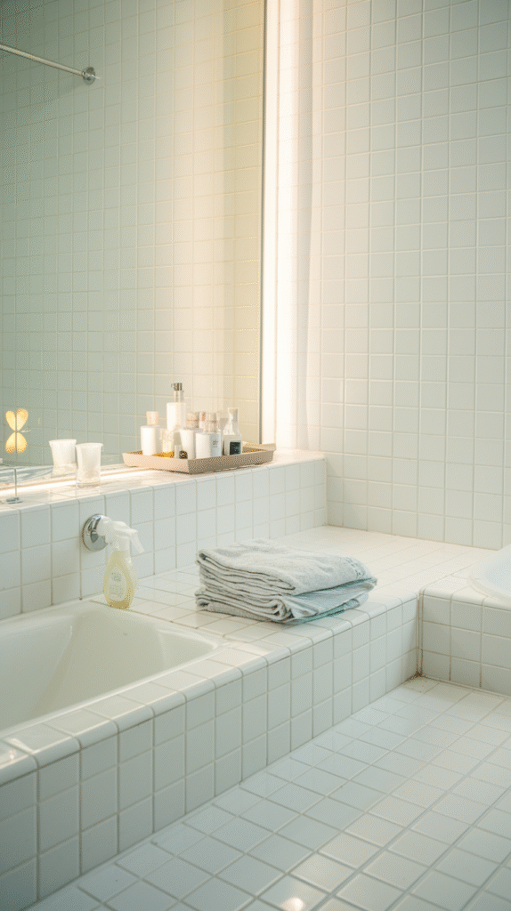 Spotless, deep-cleaned bathroom enhancing every other styling choice