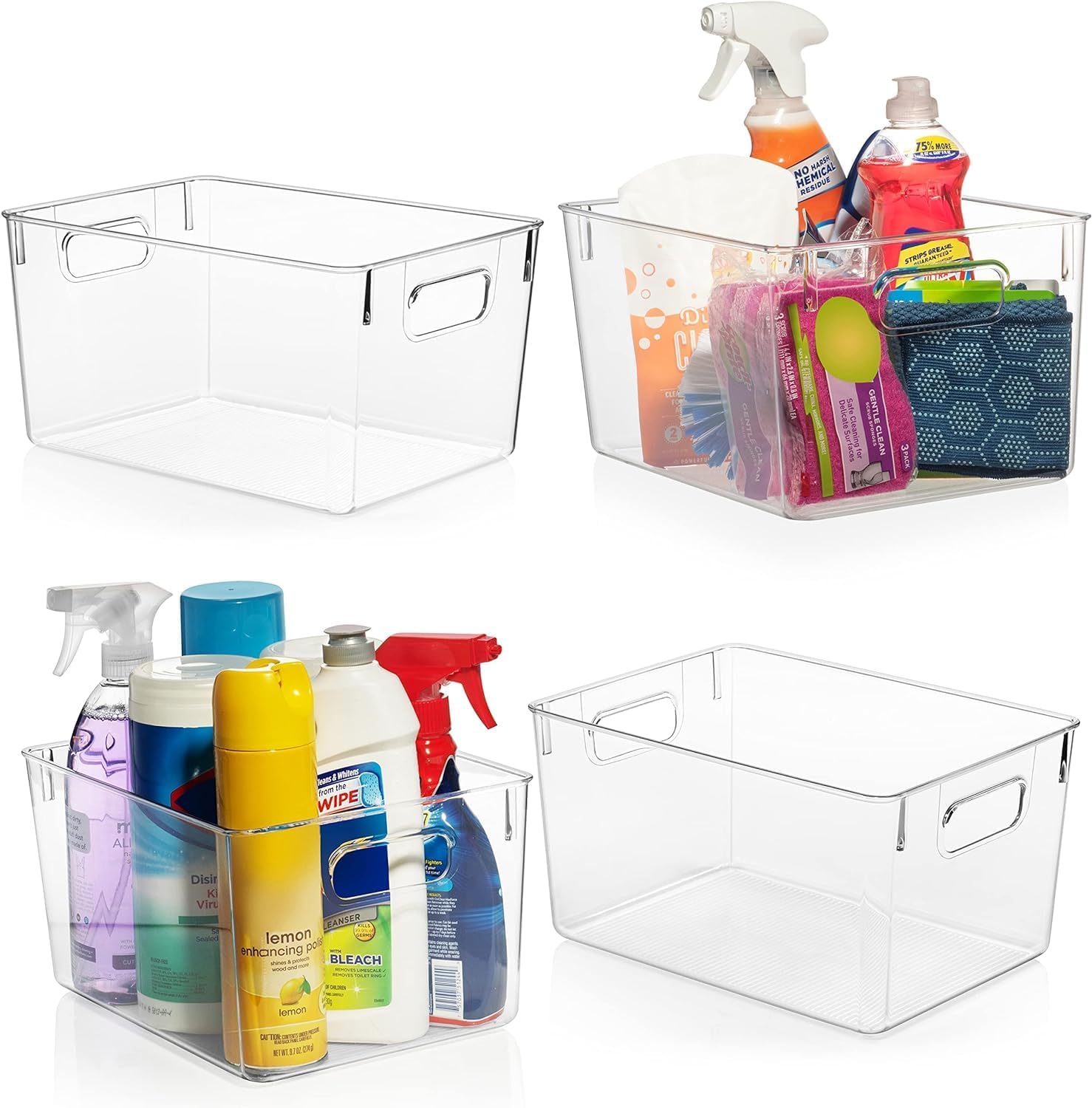 ClearSpace Clear Plastic Storage Bins for Pantry and Cabinet Organizing
