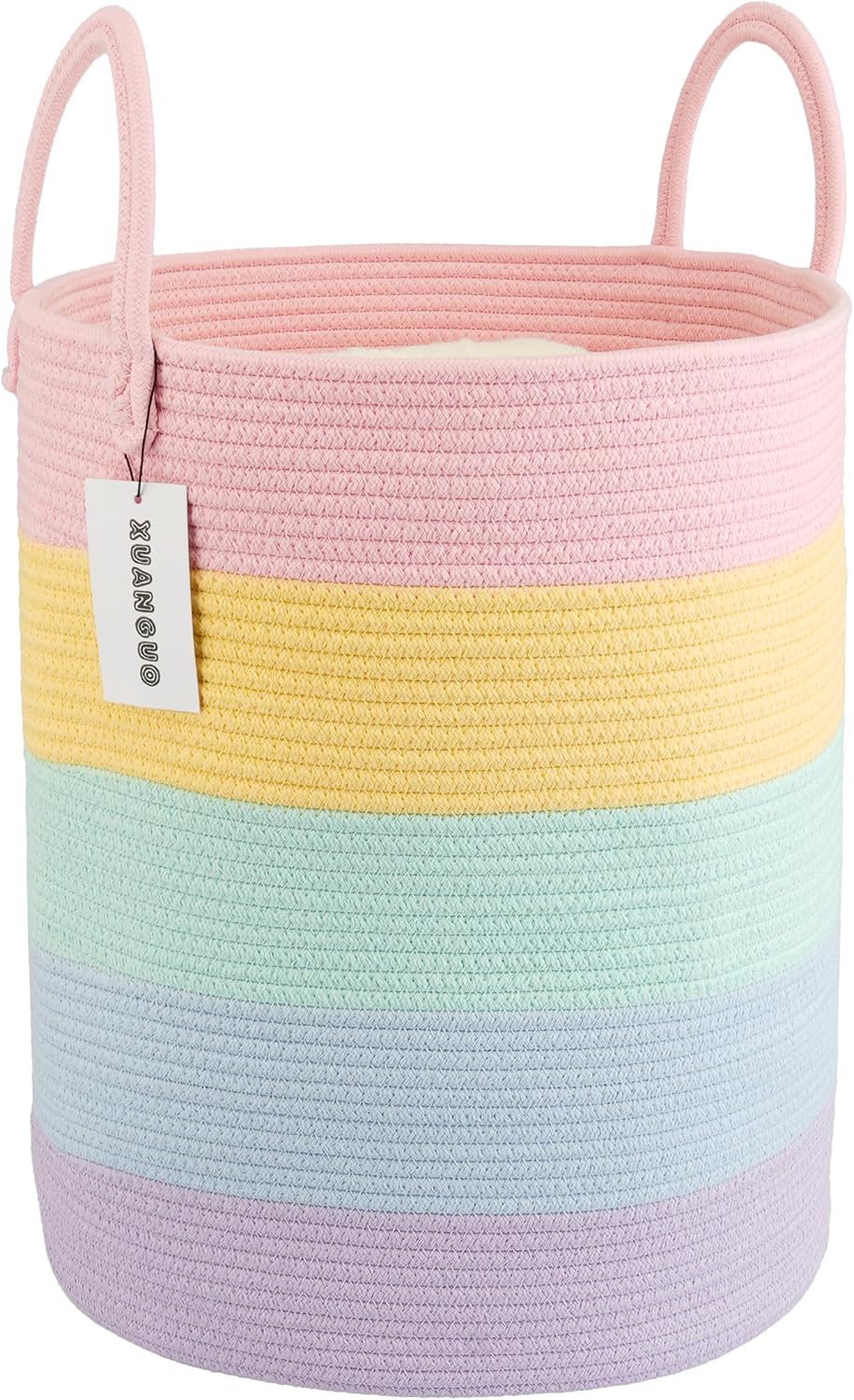XUANGUO Rainbow Rope Laundry Basket Hamper