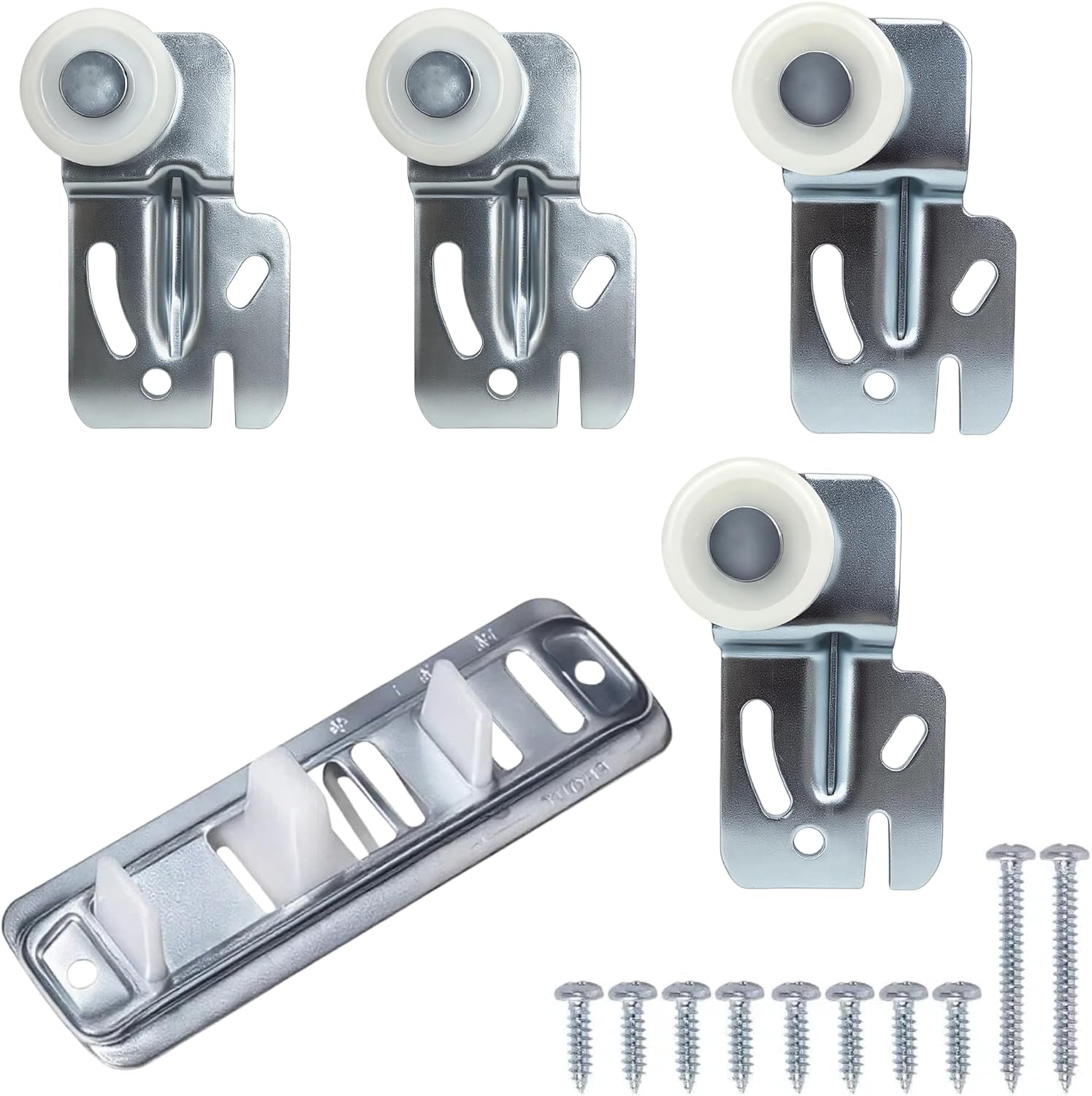 Quiet Glide Top-Hung Sliding Door Roller and Track Kit, 5 Piece