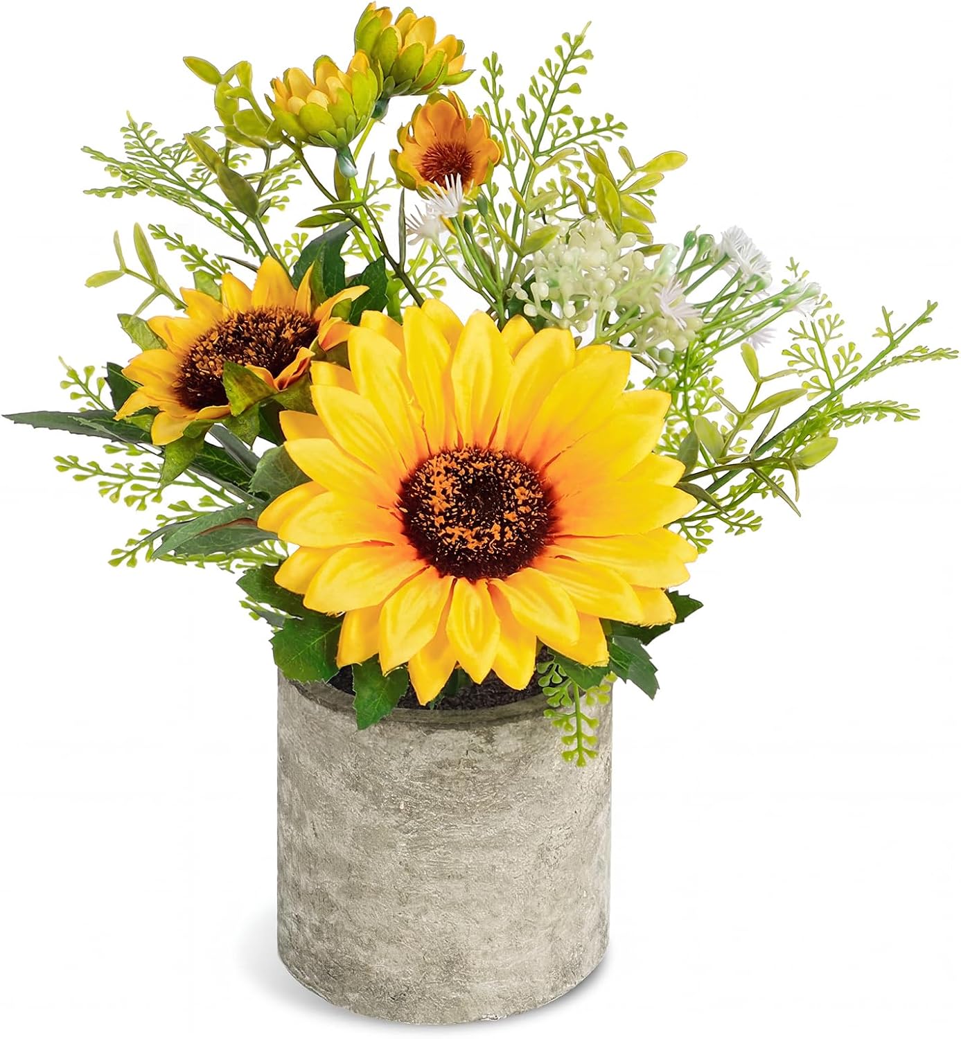 COCOBOO Sunflower Artificial Flowers in Pot, Yellow Faux Sunflower Decor