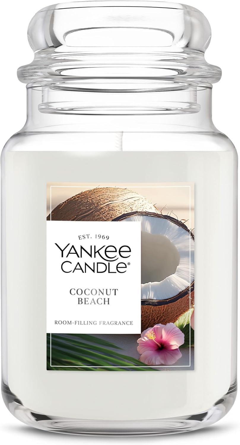 Yankee Candle Coconut Beach Scented Candle, 22 oz Large Jar