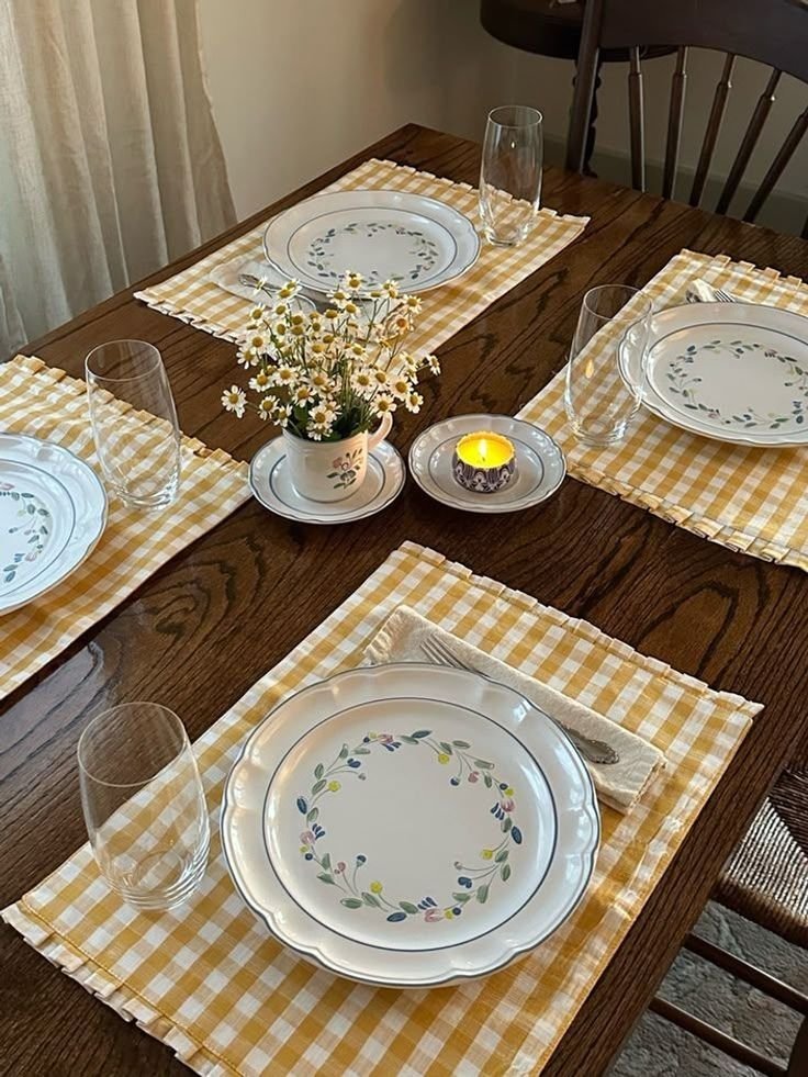 A dining table refreshed with light, seasonal summer styling