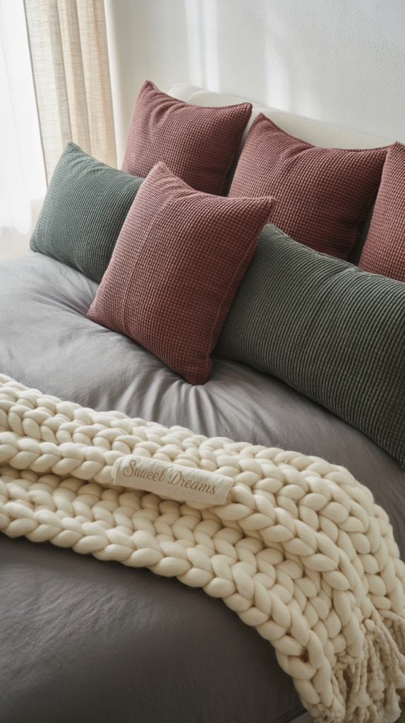Upgraded grown-up bedding in a teen boy bedroom