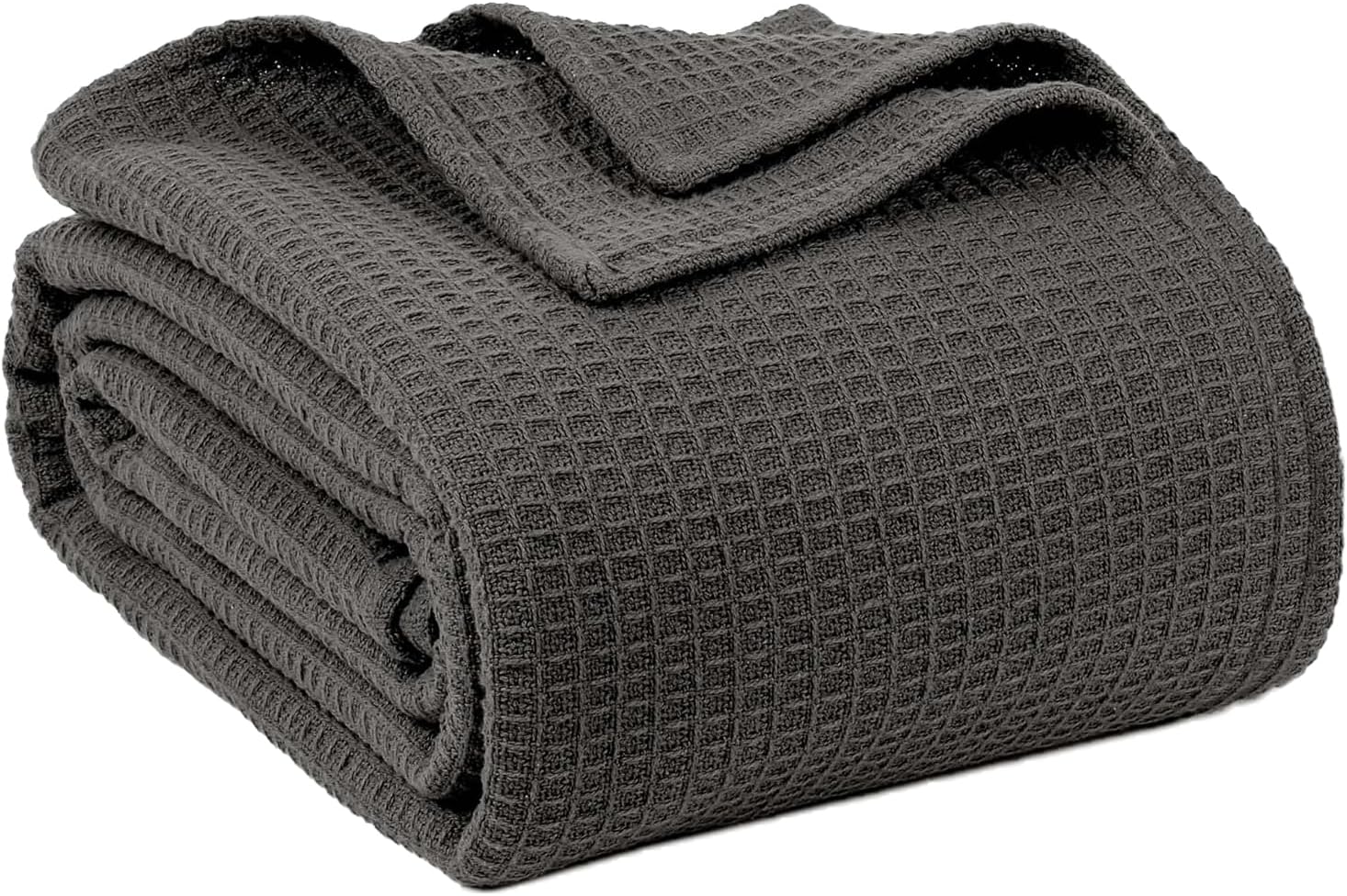 100% Cotton Waffle Weave Blanket for Bed, Lightweight Summer Blanket