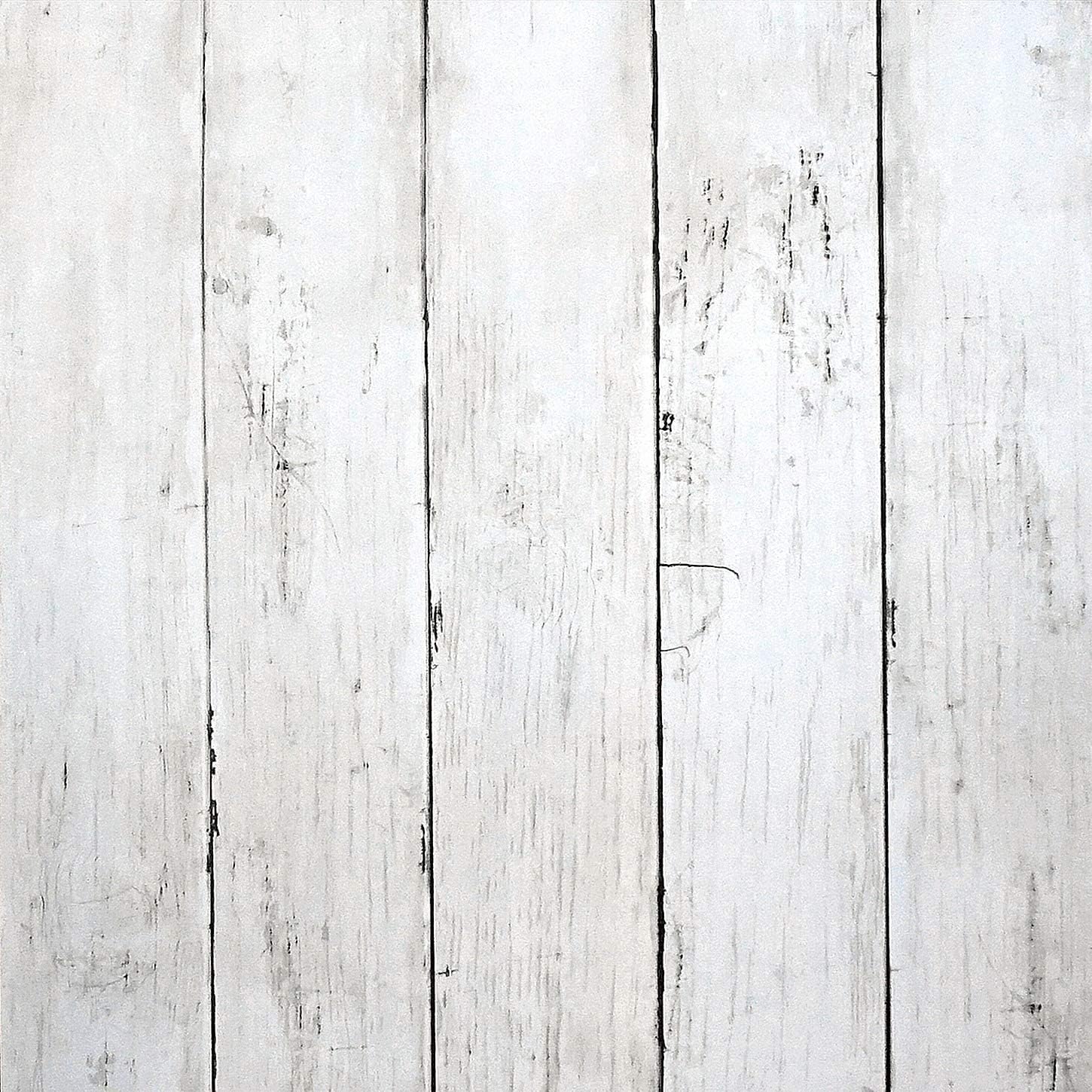 CiCiwind Peel and Stick White Shiplap Wood Contact Paper Wallpaper, Modern Rustic