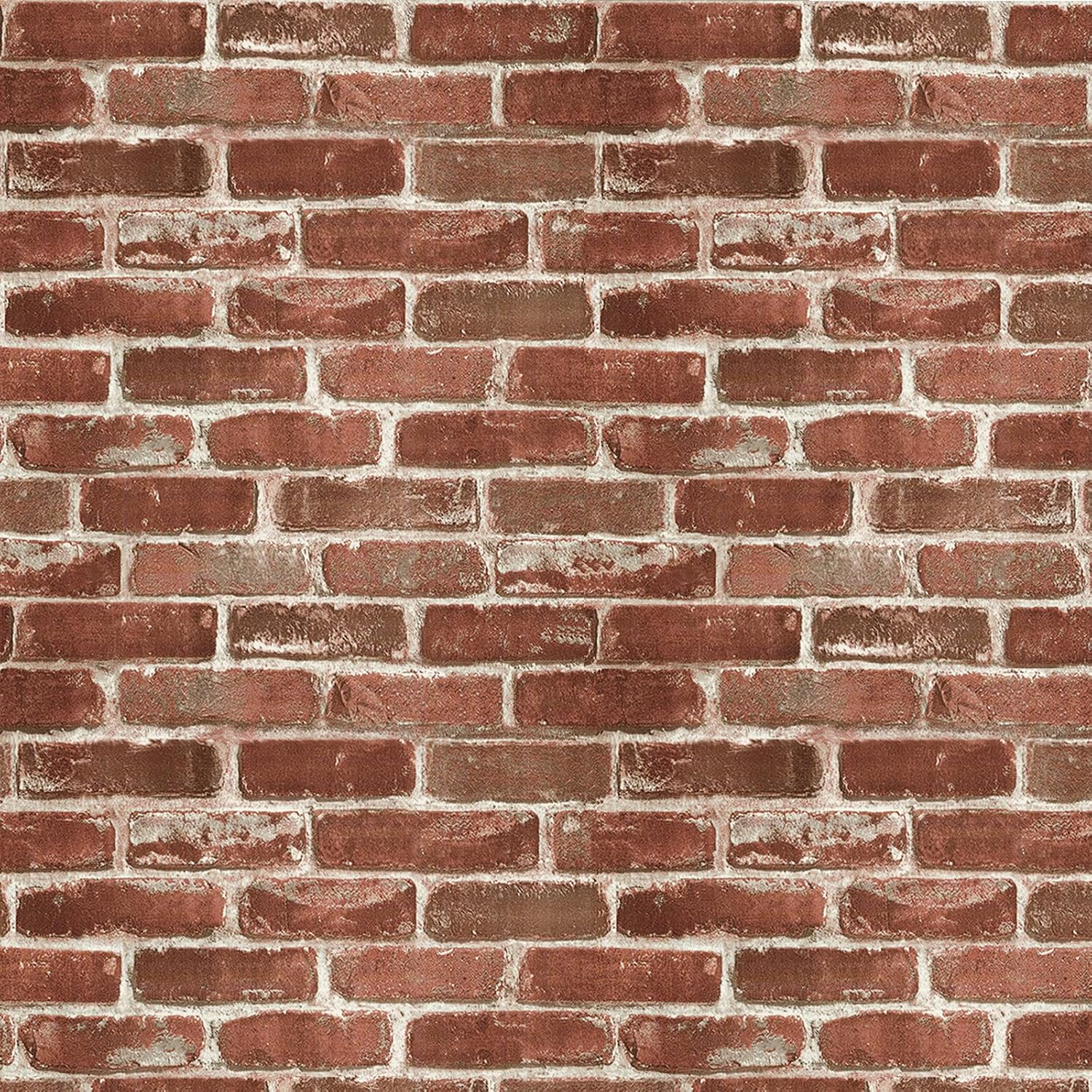 Hopeak Red Brick Wallpaper, Self-Adhesive Peel and Stick, Waterproof and Removable