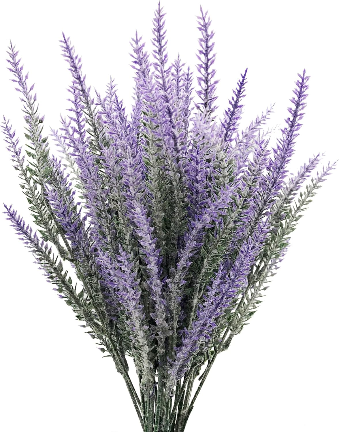 6 Bundles Artificial Lavender Stems, 15 Inch Faux Purple Flowers