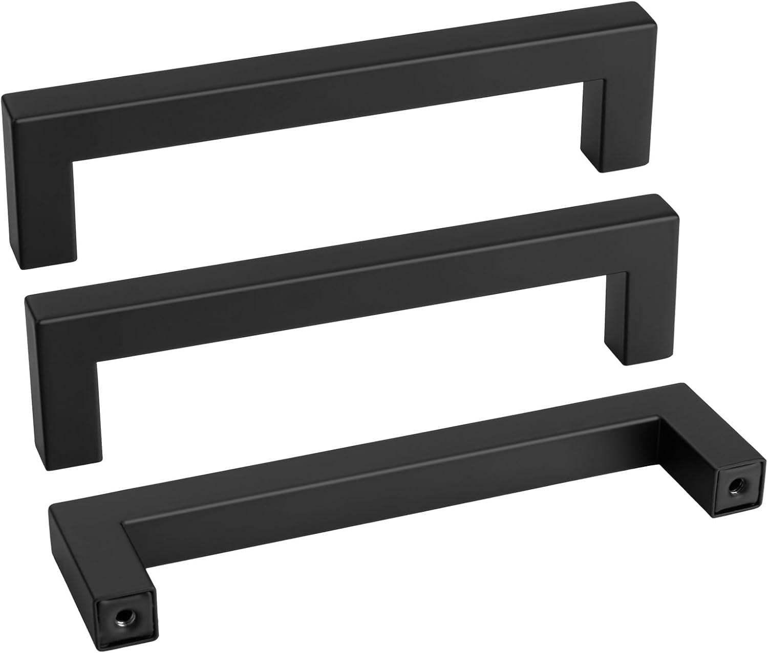 Goldenwarm 35 Pack 5 Inch Black Square Kitchen Cabinet Handles