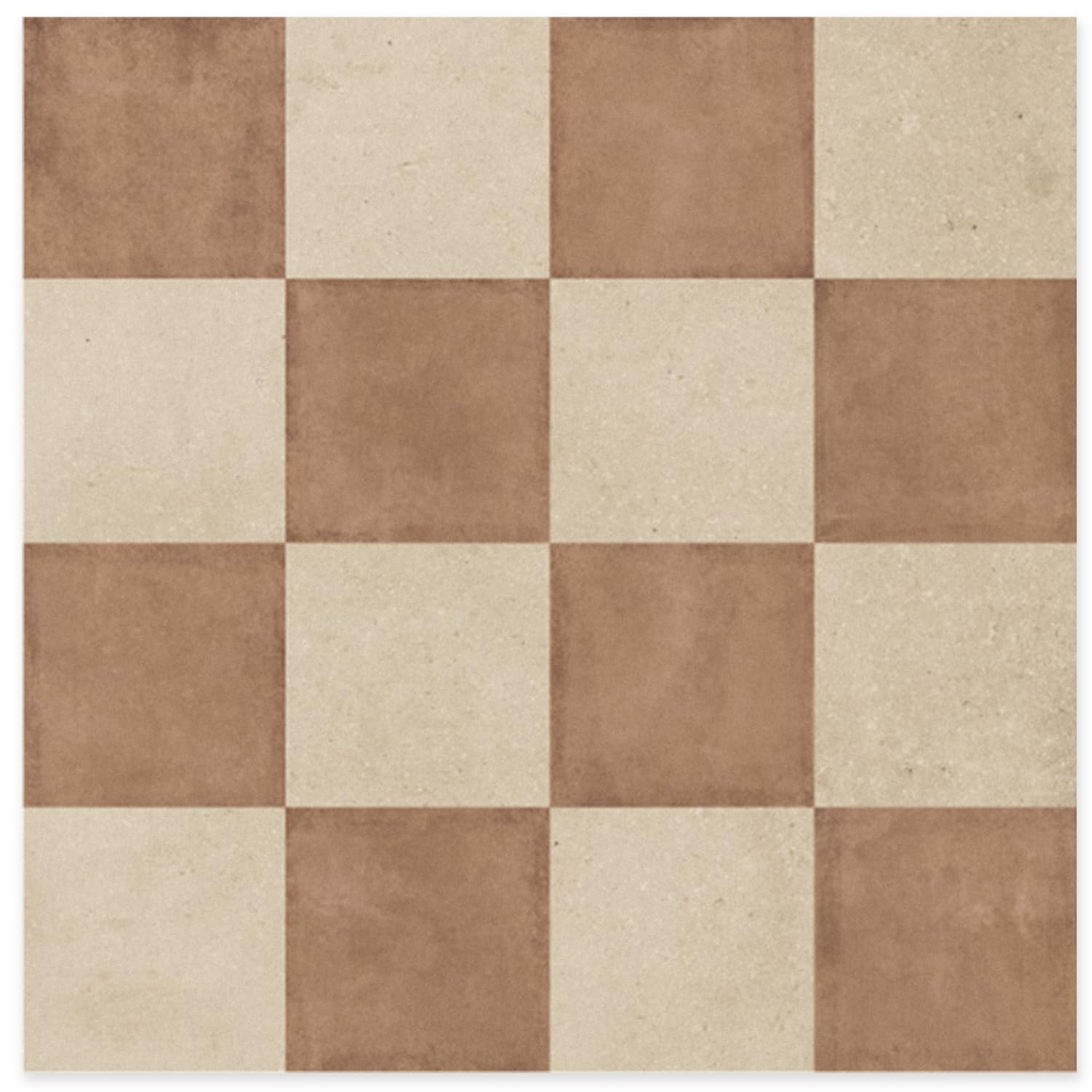 Peel and Stick Checkered Vinyl Floor Tiles, Terracotta, 20 Tiles