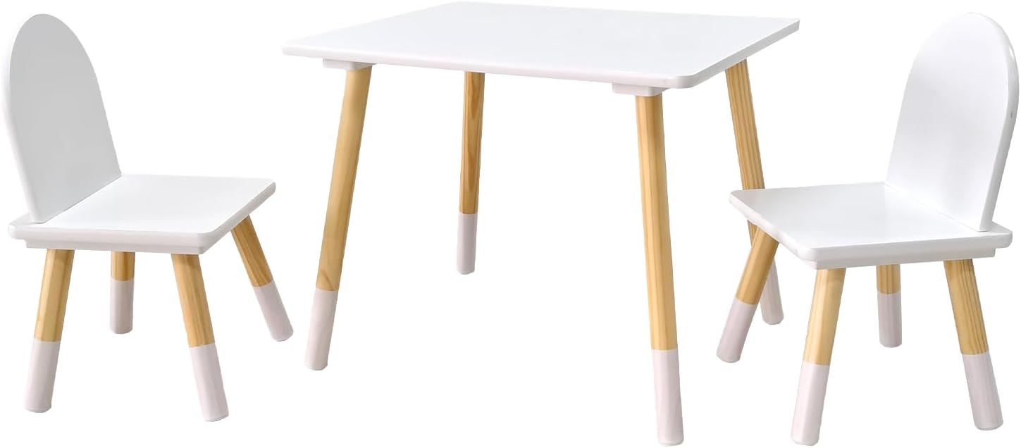 Asweets Kids Table and Chair Set for Toddlers, White