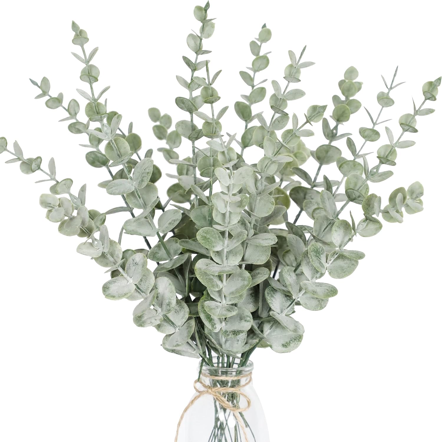 Tiyard 18pcs Eucalyptus Stems Artificial Eucalyptus Leaves Stems