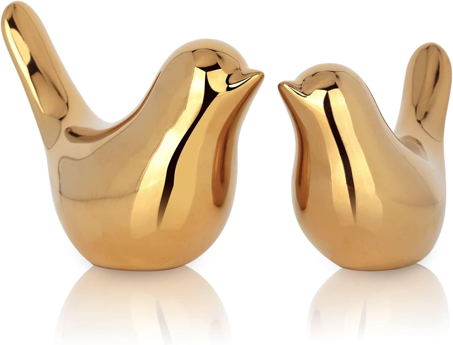 XMGZQ 2 Pcs Gold Bird Statues, Modern Home Decor Accents