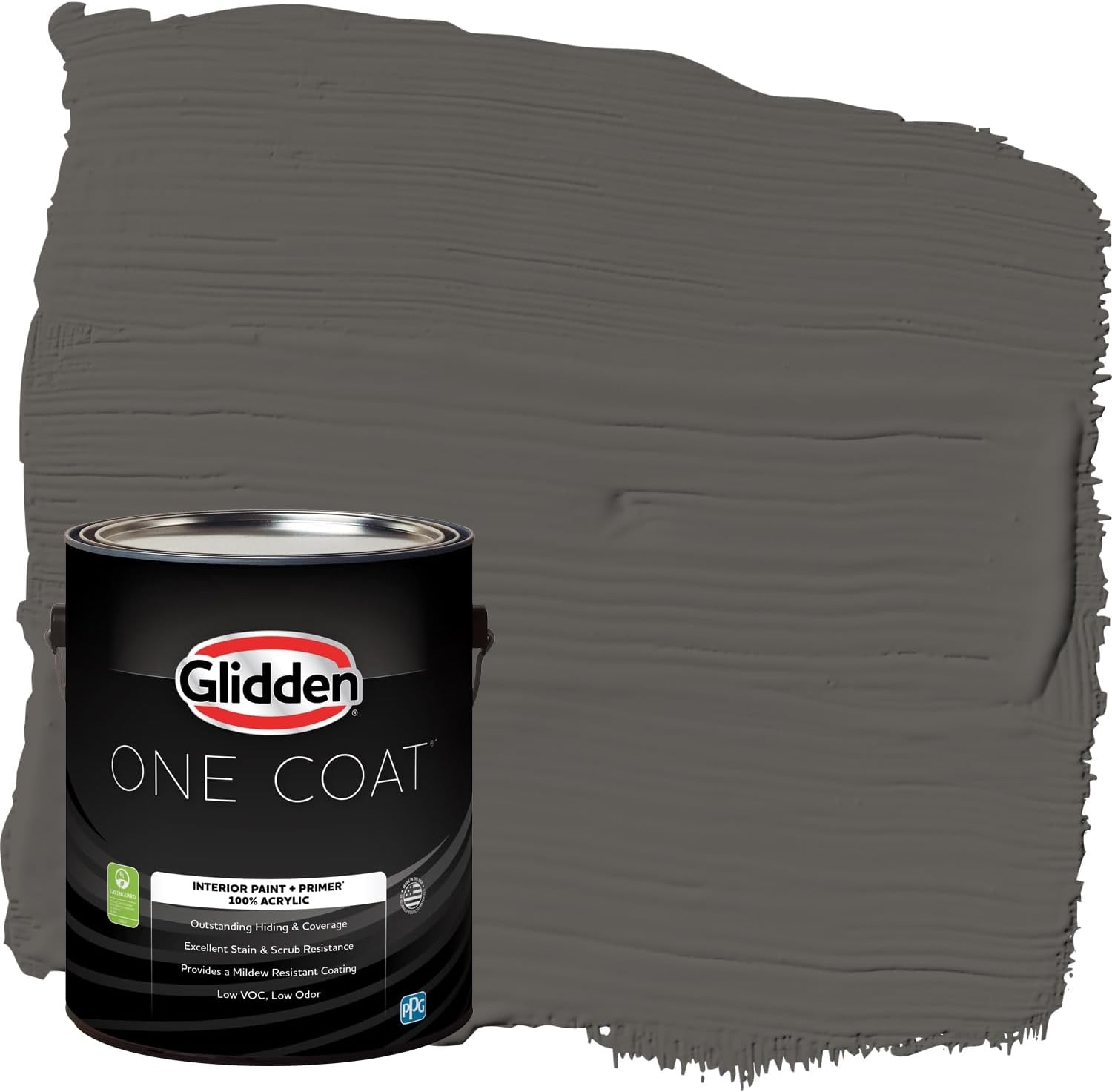 Glidden Interior Paint and Primer, Stone's Throw Gray, One Coat, Eggshell, 1 Gallon