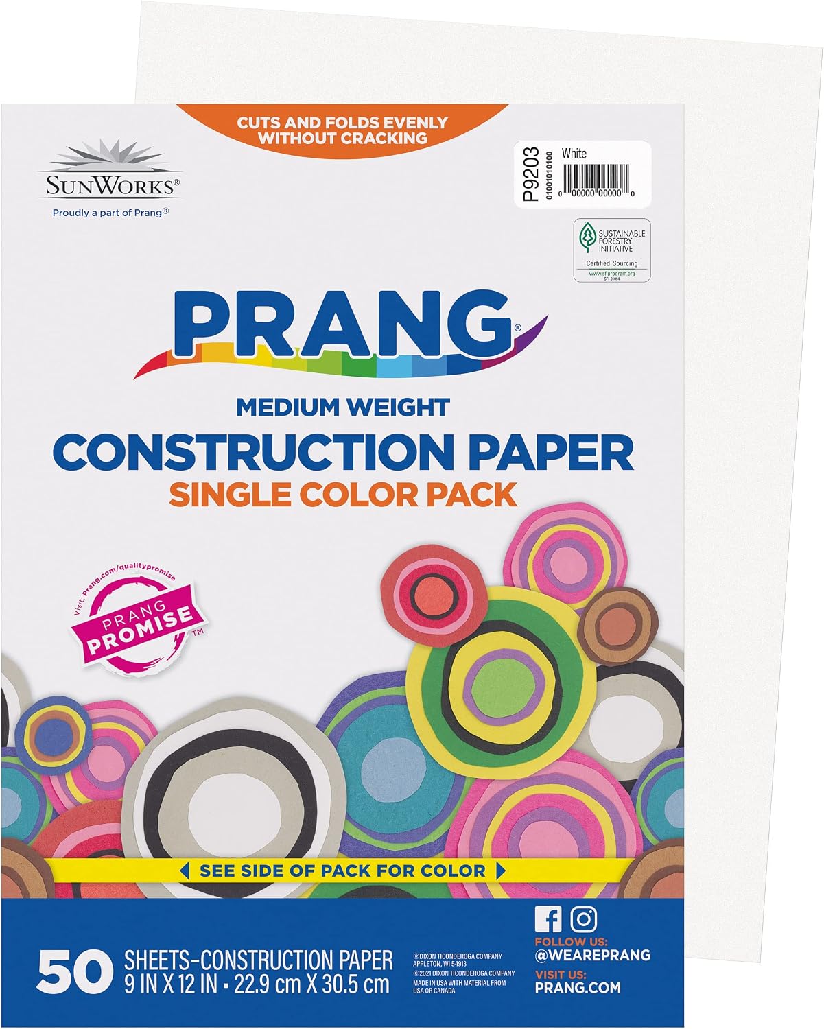 Prang Construction Paper, White, 9 x 12 Inch, 50 Sheets