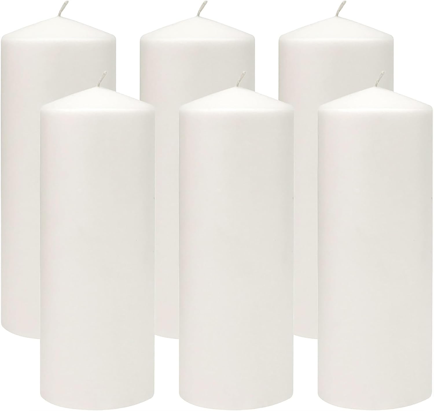 Stonebriar Unscented White Tall Pillar Candles, 80 Hour Burn Time