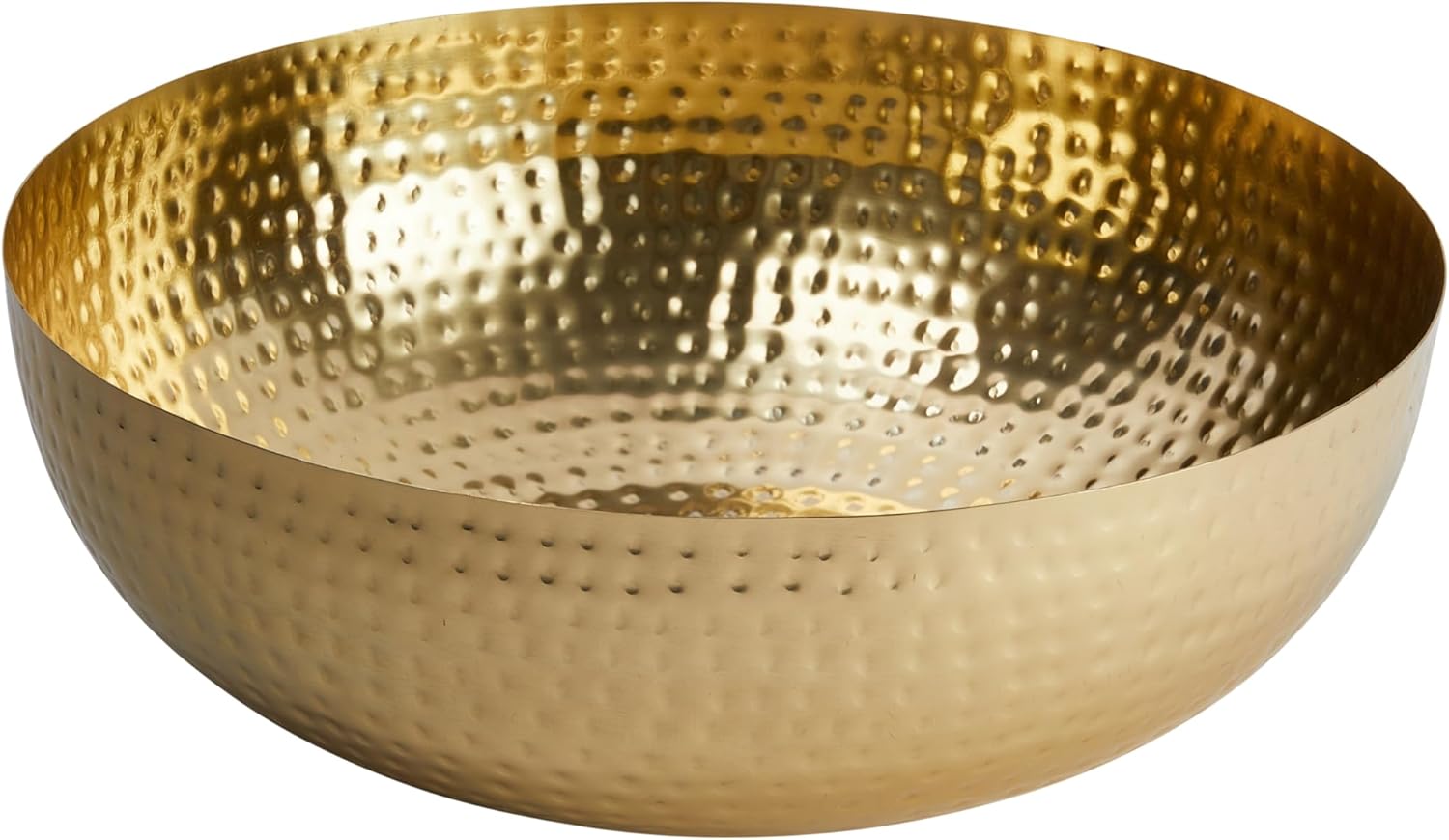 Creative Co-Op Hammered Metal Serving and Mixing Bowl, Gold Finish