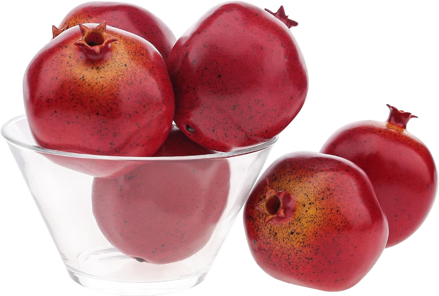6 Pcs Artificial Pomegranate Decor, Realistic Faux Fruit